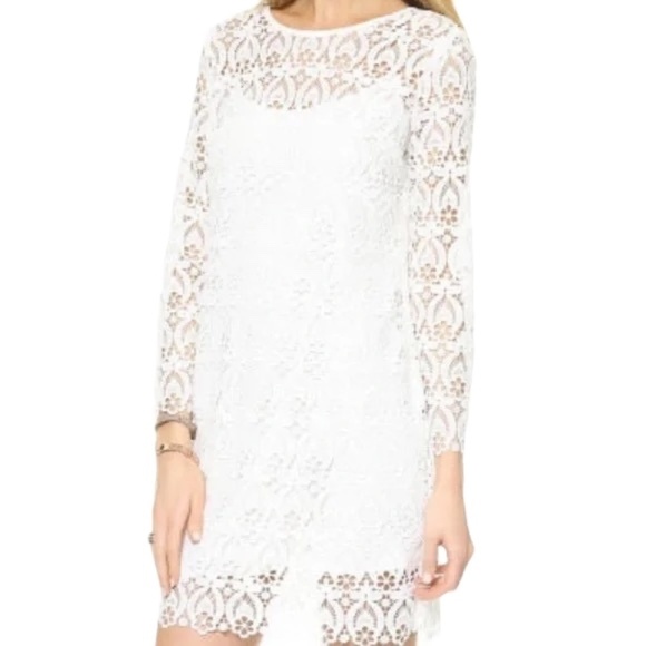 Club Monaco Dresses & Skirts - Club Monaco Women's Long Sleeve White Fitted Sheath Dress, Size 0